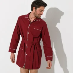 Pyjama En Kamerjas<Blancheporte Pyjamajasje in popeline met doorknoopsluiting bordeaux