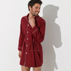Pyjama En Kamerjas<Blancheporte Pyjamajasje in popeline met doorknoopsluiting bordeaux