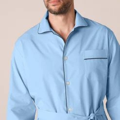 Pyjama En Kamerjas<Blancheporte Pyjamajasje in popeline met doorknoopsluiting lichtblauw