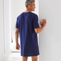 Pyjama En Kamerjas<Blancheporte Pyjamashirt in maximodel met "L'idole déjeune" print marine