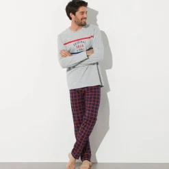 Pyjama En Kamerjas<Blancheporte Pyjamashirt in polykatoen met lange mouwen chiné grijs