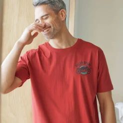 Pyjama En Kamerjas<Blancheporte Pyjamashirt met borstprint en korte mouwen roestbruin