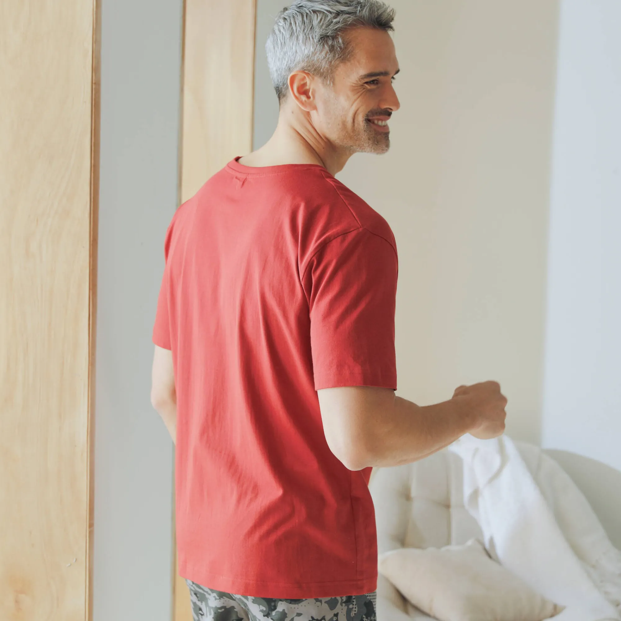 Pyjama En Kamerjas<Blancheporte Pyjamashirt met borstprint en korte mouwen roestbruin