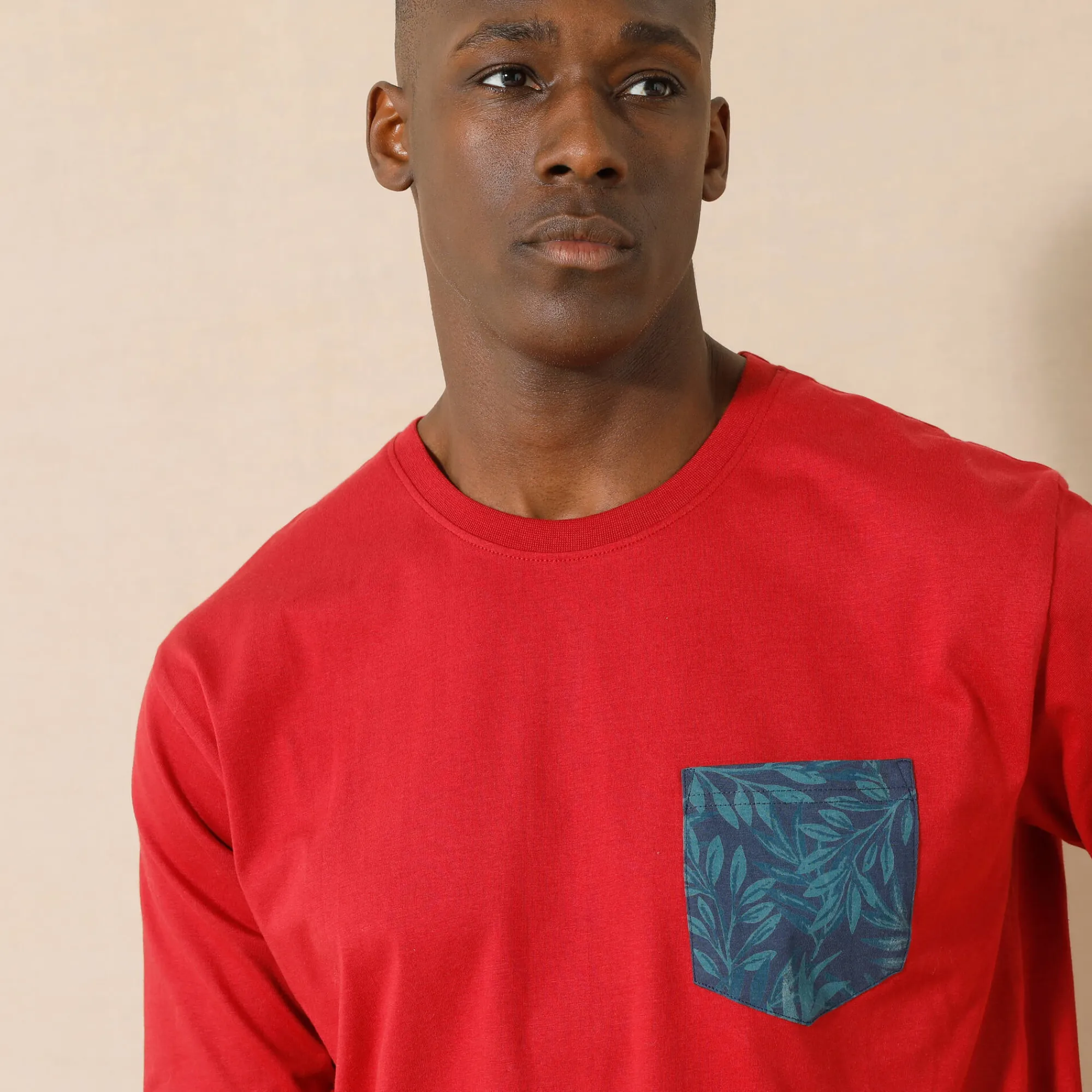Pyjama En Kamerjas<Blancheporte Pyjamashirt met borstzakje en lange mouwen bordeaux