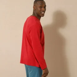 Pyjama En Kamerjas<Blancheporte Pyjamashirt met borstzakje en lange mouwen bordeaux