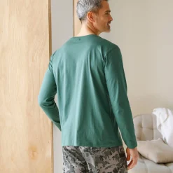 Pyjama En Kamerjas<Blancheporte Pyjamashirt met geplaatste print en lange mouwen donkergroen
