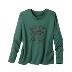 Pyjama En Kamerjas<Blancheporte Pyjamashirt met geplaatste print en lange mouwen donkergroen