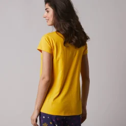 Pyjama<Blancheporte Pyjamashirt met korte mouwen en print Estrella geel