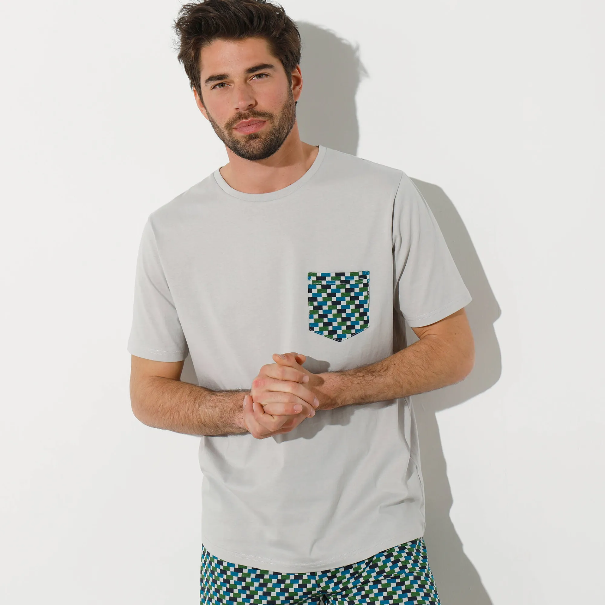 Pyjama En Kamerjas<Blancheporte Pyjamashirt met korte mouwen grijs