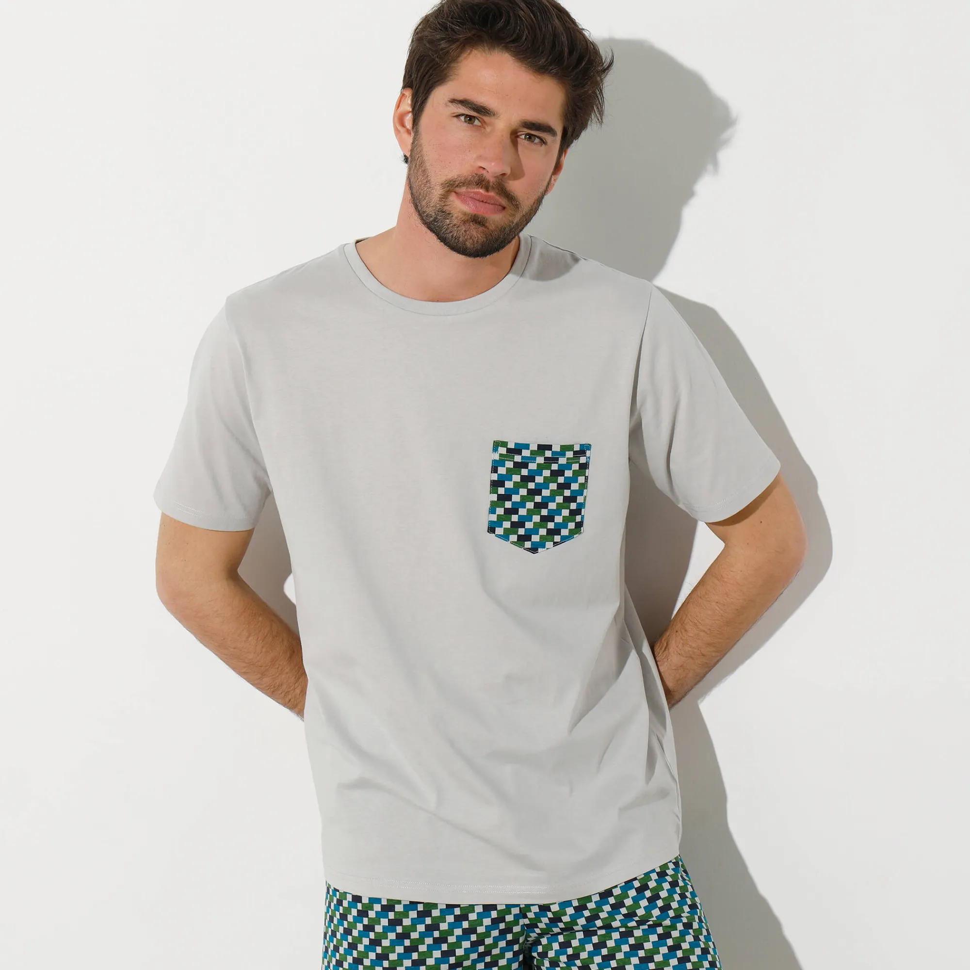 Pyjama En Kamerjas<Blancheporte Pyjamashirt met korte mouwen grijs