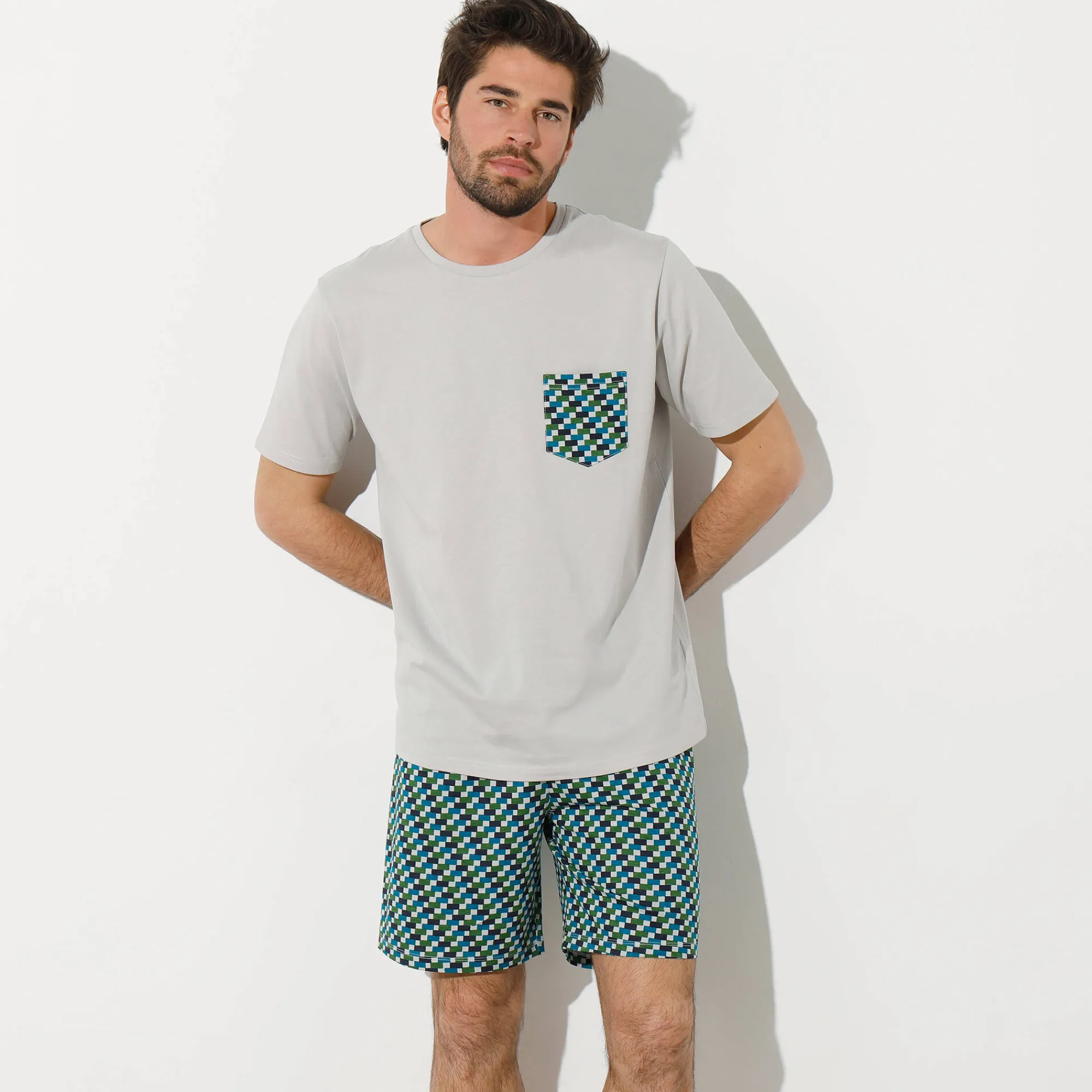 Pyjama En Kamerjas<Blancheporte Pyjamashirt met korte mouwen grijs