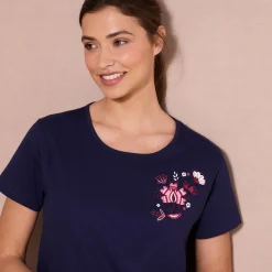 Pyjama<Blancheporte Pyjamashirt met korte mouwen marine