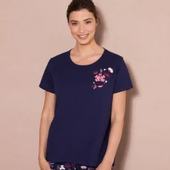 Pyjama<Blancheporte Pyjamashirt met korte mouwen marine