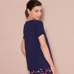 Pyjama<Blancheporte Pyjamashirt met korte mouwen marine