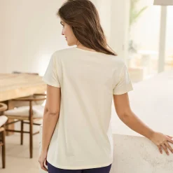 Pyjama<Blancheporte Pyjamashirt met korte mouwen ecru