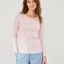 Pyjama<Blancheporte Pyjamashirt met lange mouwen roze