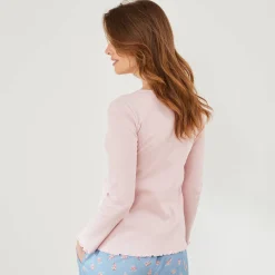 Pyjama<Blancheporte Pyjamashirt met lange mouwen roze