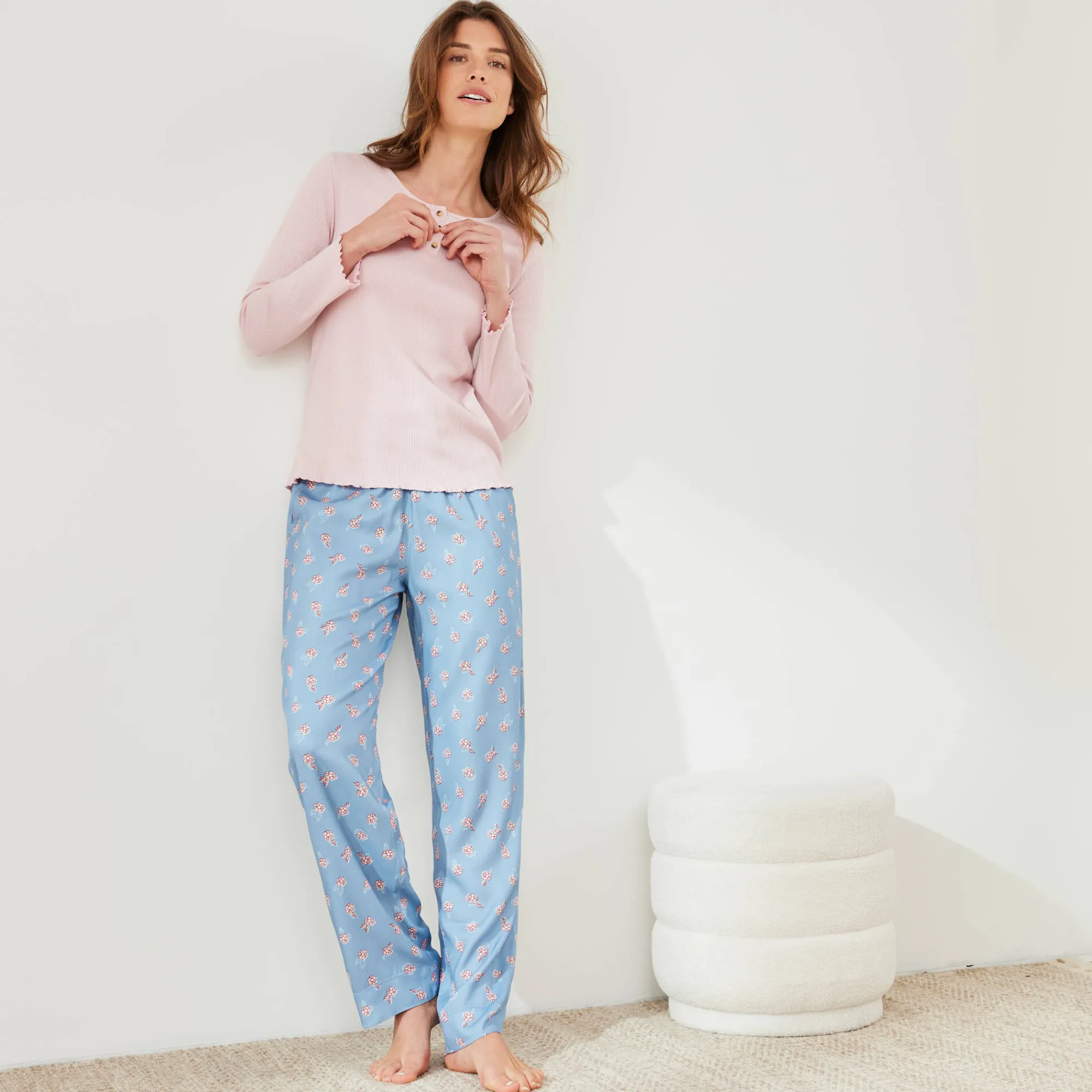 Pyjama<Blancheporte Pyjamashirt met lange mouwen roze