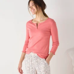 Pyjama<Blancheporte Pyjamashirt met lange mouwen koraal