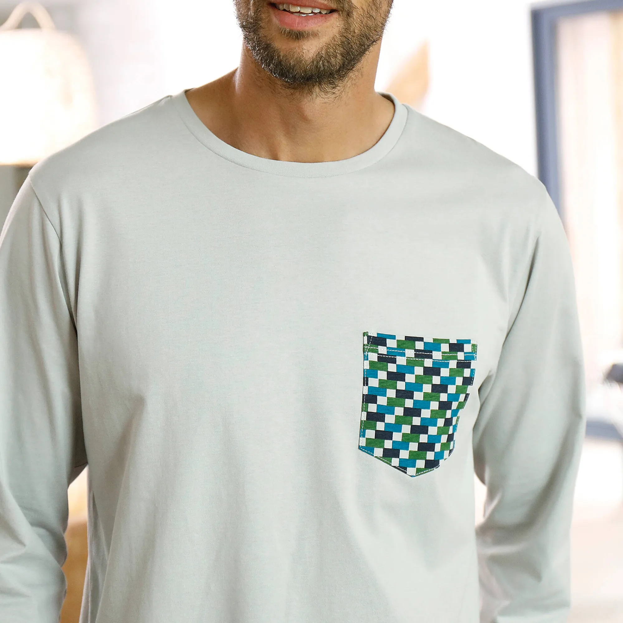 Pyjama En Kamerjas<Blancheporte Pyjamashirt met lange mouwen grijs