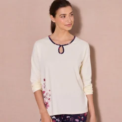 Pyjama<Blancheporte Pyjamashirt met lange mouwen ecru