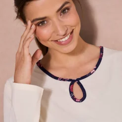 Pyjama<Blancheporte Pyjamashirt met lange mouwen ecru