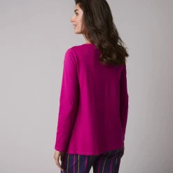 Pyjama<Blancheporte Pyjamashirt met lange mouwen en print Estrella fuchsia