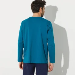 Pyjama En Kamerjas<Blancheporte Pyjamashirt met lange mouwen eendenblauw