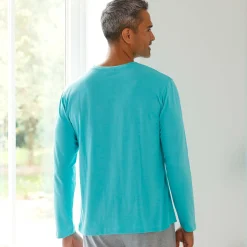 Pyjama En Kamerjas<Blancheporte Pyjamashirt met lange mouwen en surfmotief aqua