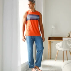 Pyjama En Kamerjas<Blancheporte Pyjamatop met strepen, katoen oranje