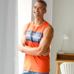 Pyjama En Kamerjas<Blancheporte Pyjamatop met strepen, katoen oranje