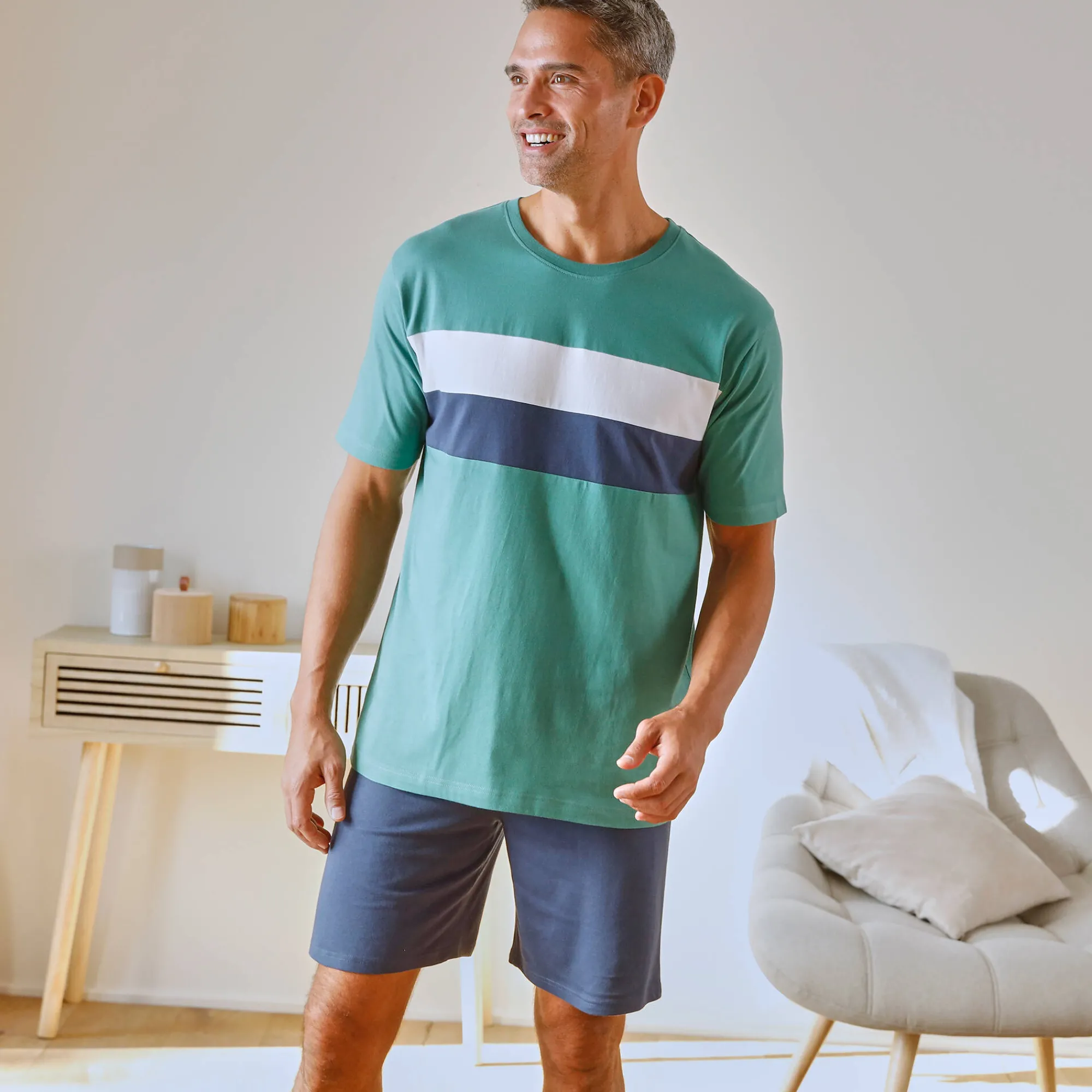 Pyjama En Kamerjas<Blancheporte Pyjama-T-shirt met korte mouwen, groen