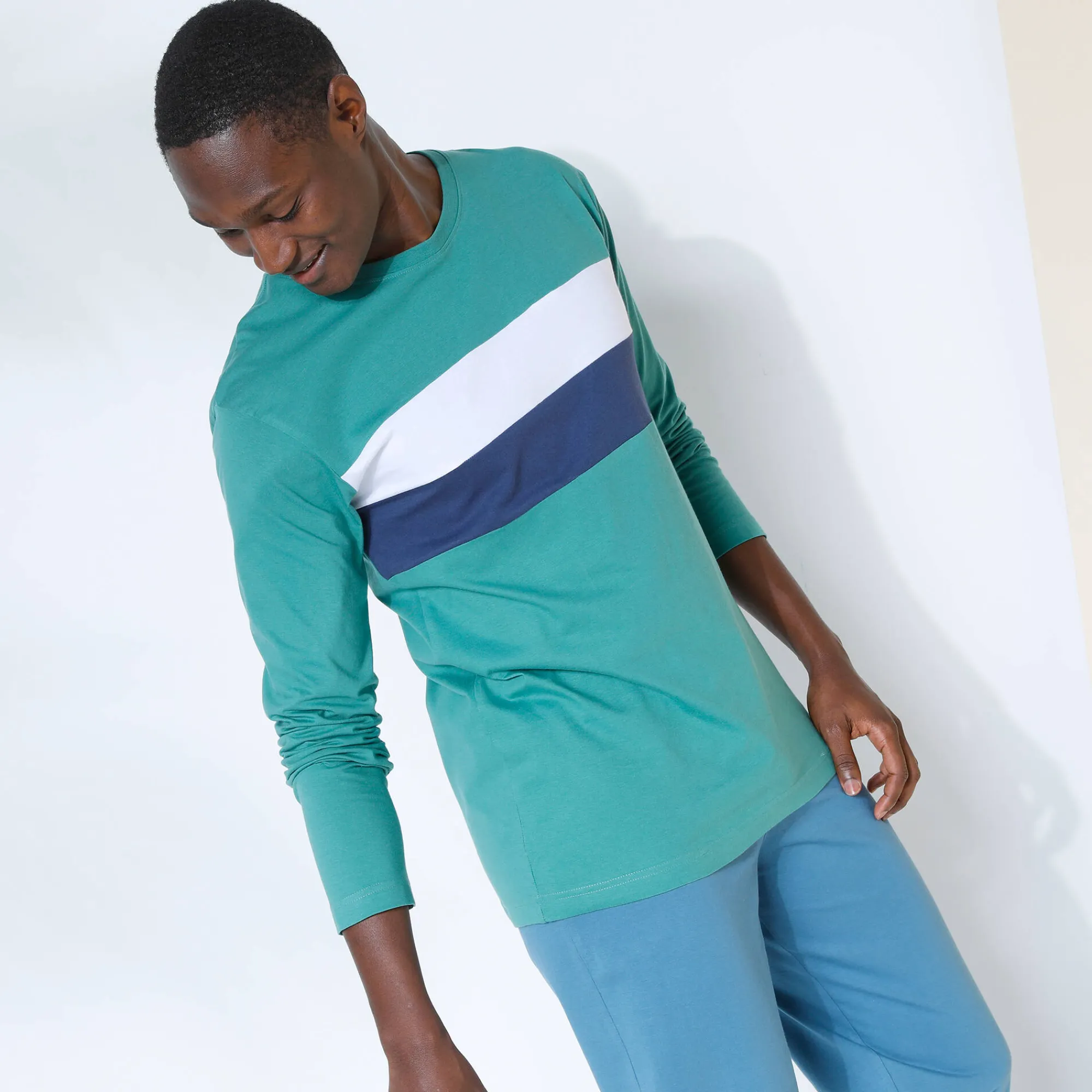 Pyjama En Kamerjas<Blancheporte Pyjama-T-shirt met lange mouwen, groen