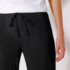 Broek<Blancheporte Rechte broek in effen crepon zwart