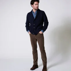 Broek<Blancheporte Rechte broek in fijngeribd velours, 5 zakken taupe