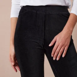 Broek<Blancheporte Rechte broek in fluweeltricot zwart