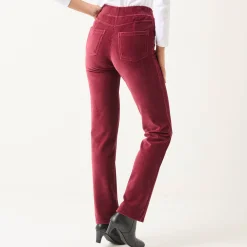 Broek<Blancheporte Rechte broek in fluweeltricot bordeaux