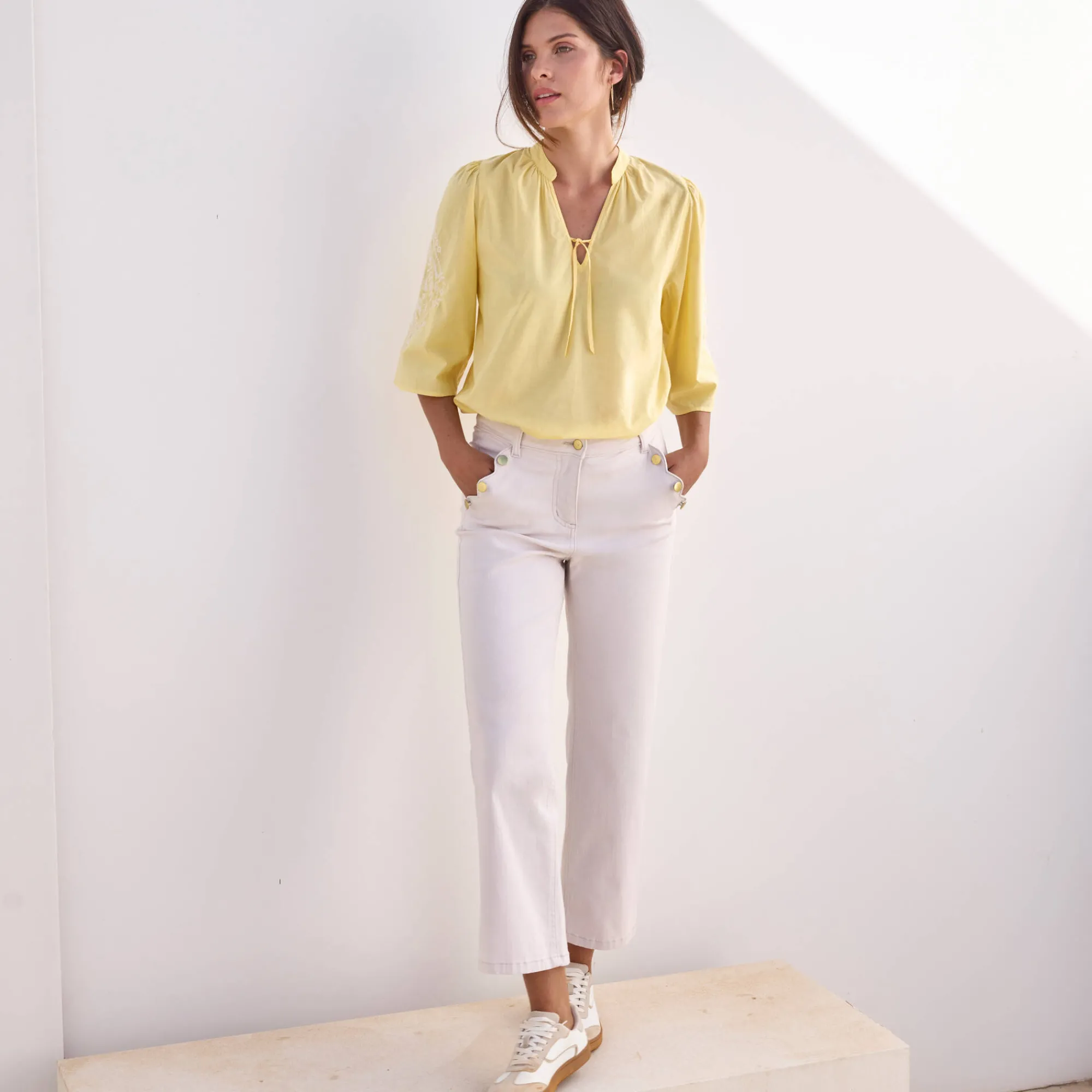 Broek<Blancheporte Rechte broek in 7/8-model ecru