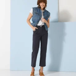 Broek<Blancheporte Rechte broek in 7/8-model marine