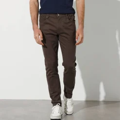 Broek<Blancheporte Rechte broek in rekbare twill chocolade
