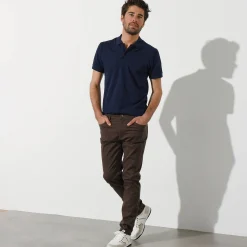 Broek<Blancheporte Rechte broek in rekbare twill chocolade