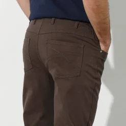 Broek<Blancheporte Rechte broek in rekbare twill chocolade