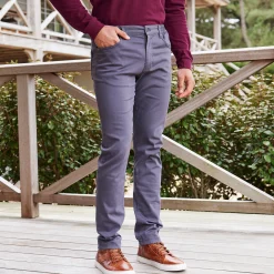 Broek<Blancheporte Rechte broek in rekbare twill antraciet