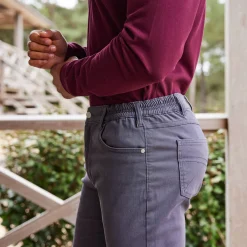 Broek<Blancheporte Rechte broek in rekbare twill antraciet