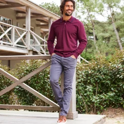 Broek<Blancheporte Rechte broek in rekbare twill antraciet