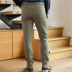 Broek<Blancheporte Rechte broek in rekbare twill kaki