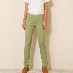 Broek<Blancheporte Rechte broek met elastische taille lindegroen