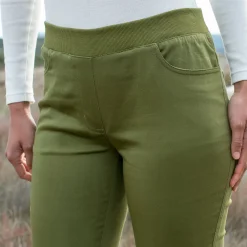Broek<Blancheporte Rechte broek met elastische taille olijfgroen