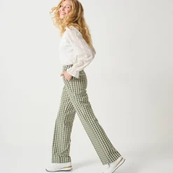 Broek<Blancheporte Rechte broek met ingeweven ruiten groen / ecru