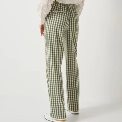 Broek<Blancheporte Rechte broek met ingeweven ruiten groen / ecru